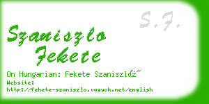 szaniszlo fekete business card